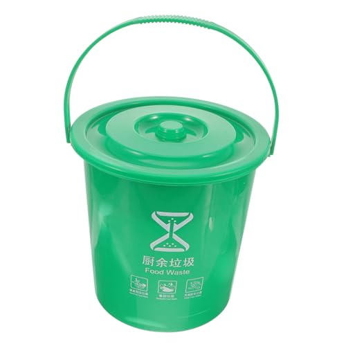 Caneca de basura para cocina con tapa y asa PRETYZOOM
