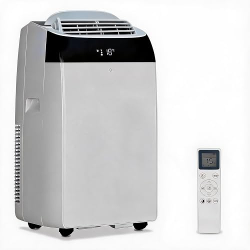 14,000 BTU 3-in-1 Ultra-Quiet Portable Air Conditioner – Energy Efficient Cooling, Fan & Dehumidifier – Remote Control, 24H Timer, Easy Setup Window Kit for Rooms Up to 950 Sq.ft – White