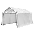 PUPZO Outdoor Patio 10x17 FT Heavy Duty Carport Car Canopy Garage Shelters 8 Steel Legs Waterproof Anti-Exposure White