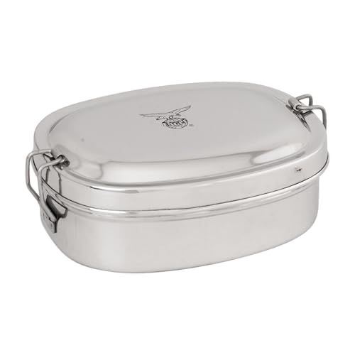 Eagle Delight Stainless Steel Meal Pack Rectangle Lunch Box/Tiffin with Steel Separator Plate (Small)