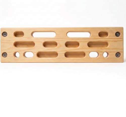 Image of Wooden Rock Climbing Hangboard - Premium Hardwood Fingerboard for Bouldering & Grip Strength Training - Ergonomic Design with 20mm Edges, Jugs & Pockets - Skin-Friendly Home Gym Equipment (20 inch x 6 inch)