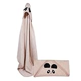 Custom Embroidered Hooded Baby Towel - Cotton, Super Absorbent, Suitable for Newborns, Infants, and Toddlers, Unisex, Perfect Bath Towel Gift, Perfect for After Bath Time or Poolside - Brown Pandaroo
