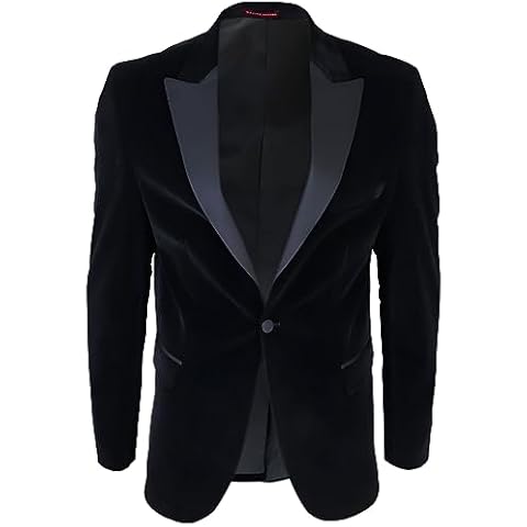 Men's Black Velvet Tuxedo Blazer with Satin Lapels Cover