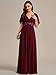 Ever-Pretty Women's Chiffon V-Neck Mother of Bride Dresses A-Line Ruched Short Sleeves Appliques Bridesmaid Dress Formal Gown Burgundy US16