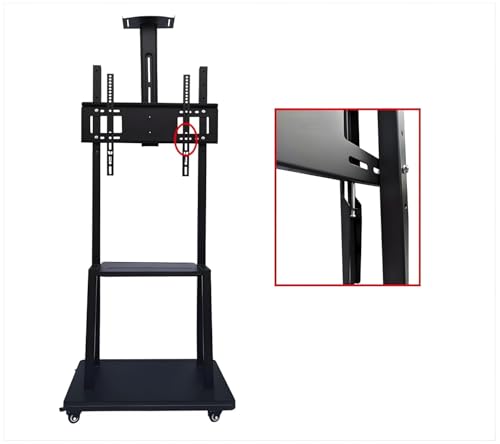 Image of Premium Heavy Duty Full Motion Swivel Floor Stand TV Trolley with Brackets for 32 inch inch to 75 inch LED, LCD for VESA Sizes 100 x 100 Upto 600 x 400 mm (Tv Trolley 3 Shelves) (Premium)