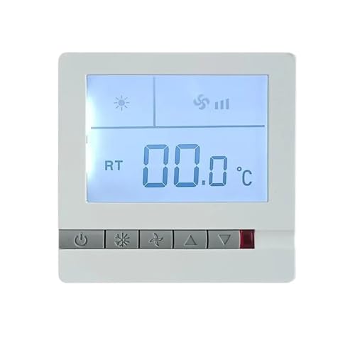 YINZHD Termostato, Interruptor de Panel Aire Acondicionado, termostato Digital, función refrigeración, calefacción y ventilación, Controlador Temperatura del Hotel