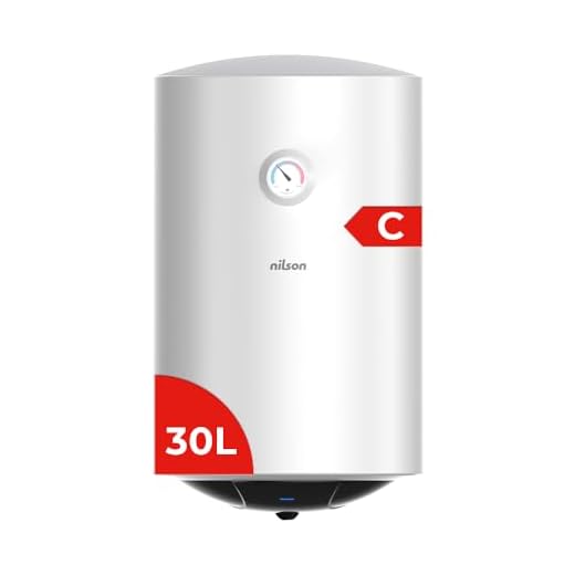 Nilson Termo Eléctrico Vertical 30 Litros NT3000. Instalación Vertical, 1500W, Incluye Kit de Montaje, Resistencia de Acero inoxidable, Blanco, Eficiencia Energética Clase C