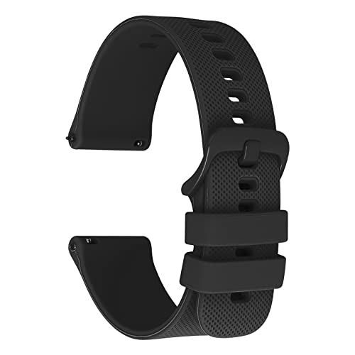 Cobee Correa de reloj de silicona de liberación rápida, impermeable, de goma suave, correa de repuesto con hebilla de metal, para hombre y mujer, 20 mm, Silicona
