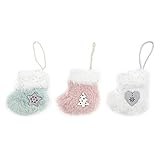 HOOLRZI 3 medias de Navidad de felpa para colgar, botas de regalo, medias colgantes de Navidad