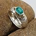SILVERNROCK Green Paraiba Tourmaline Lab Grown Ring Solid 925 Sterling Silver Stone Band Ring Handmade For Men Women Jewelry ERG1070AS(US-6.5)