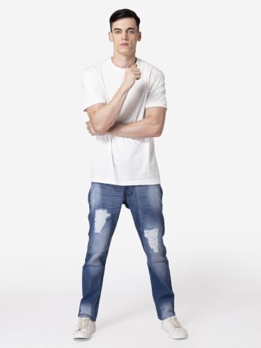 Image of Allen Cooper Slim Mid Rise Stretchable Denim Jeans for Men