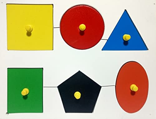 Mindz Shape Wooden Puzzle of 6 Different Colourful Shapes with Knobs for Kids 3 Years & Above - (Multi Colour) (B09J25VC51) Amazon Price History, Amazon Price Tracker