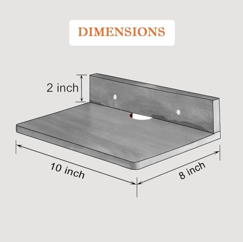 Image of Solid Wood Wall Mount Set-Top Box Stand | Durable Floating Shelf for WiFi Router, Speakers, Gaming Console & Home Decor
