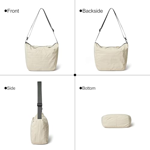 Image of Lightweight Nylon Crossbody Purse Unisex Casual Waterproof Shoulder Sling Bag With Adjustable Wide Strap