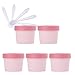 TIANZD 5 Stück 100 ml Pink Leere Dosen mit Deckel Cremedose Kunststoff Schraubdose Tiegel 100 g Leerdose Kosmetische Behälter Maskenschale Tiegel für Mask Mud Badesalz Creme Salbe, 5 Stück Spatel
