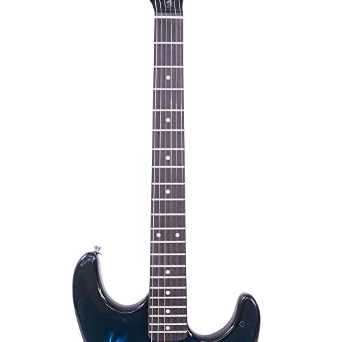 Waful Guitare électrique avec cordon d’alimentation, sangle, sac, médiators Noir/bleu foncé - Les Beatles, Paul McCartney, John Lennon, RIngo Starr, George Harrison Waful Guitare électrique avec cordon d'alimentation, sangle, sac, médiators Noir/bleu foncé – Image 7
