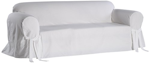 Classic Slipcovers Solid White Twill Sofa slipcover