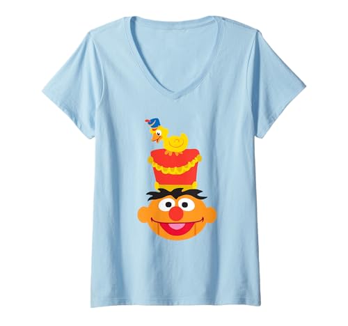 T-shirt Col V Ernie Casse-Noisette Sesame Street Évite les Pulls de Noël Trop Chauds