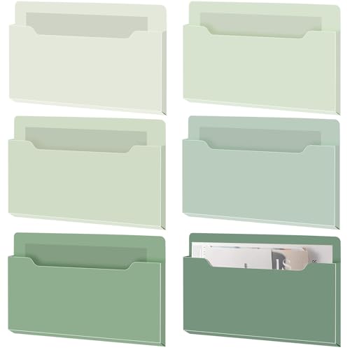 Fuutreo Magnetic Wall File Holder,6pcs,Sage Green,Horizontal-large