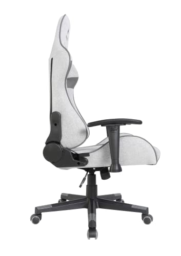 ULTIMET Sedia da gaming professionale, tessuto traspirante, braccioli 2D, altezza regolabile, schienale reclinabile a 180°, pistone a gas classe 3, fino a 120 kg, colore Grigio - Sedia gaming - Immagine 4