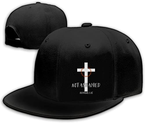 Religious Christian Faith Jesus Flat Bill Brim Hats for Men Snapback Hat Adjustable Baseball Cap Trucker Dad Cross Symbol Christian Gifts for Women