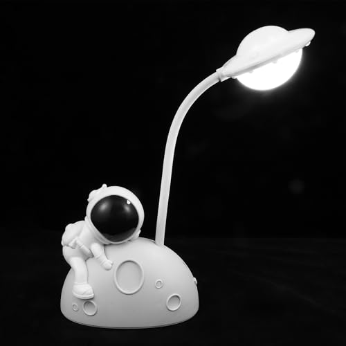 HOMSFOU Lámpara de Noche USB Pequeña Luz Led, Diseño Astronauta Color Claro Compacto, Decoración Práctica para Habitación Infantil y Escritorio, Iluminación Suave Ambiental para Hogar