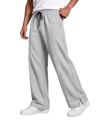 Image of ENDEAVOUR WEAR Men's Baggy Oversized Track Pants | Premium Cotton Rich Fabric | Straight Loose Fit Non-Cuffed | Gym, Streetwear & Casual Comfort Track Pants Lounge Pants