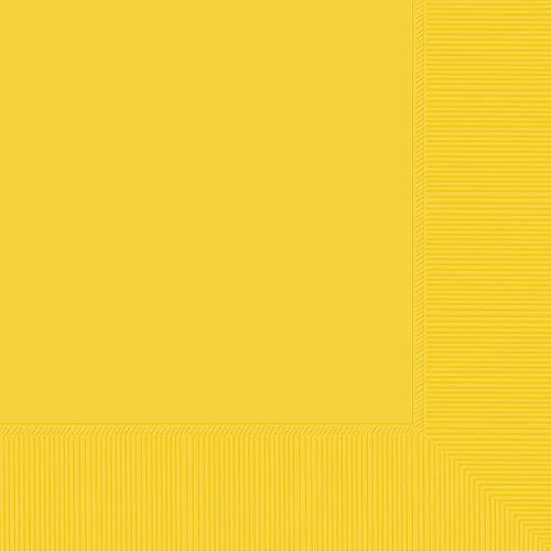 amscan International Serviettes en Papier Jaune Soleil, Lot de 50