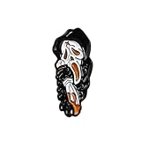 Pin de esmalte con forma de esqueleto de 30 estilos con rosa roja y corazón para mujeres, Normal, Metal no precioso