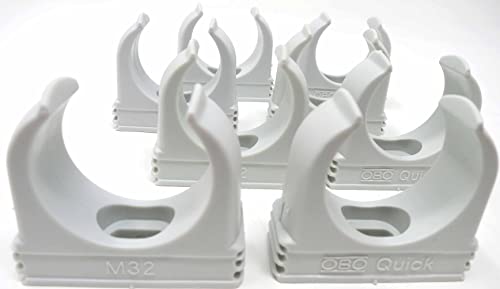 OBO Bettermann 2955 M32 - Quick Schellen, lichtgrau, 50 Stück