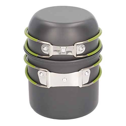 Camping Cookware Mess Kit, Pot and Bowl, Lightweight Pot Pan with Storage Net Bag, Essential Camping Gear for Camping Backpacking Hiking Outdoor Cooking and Picnic