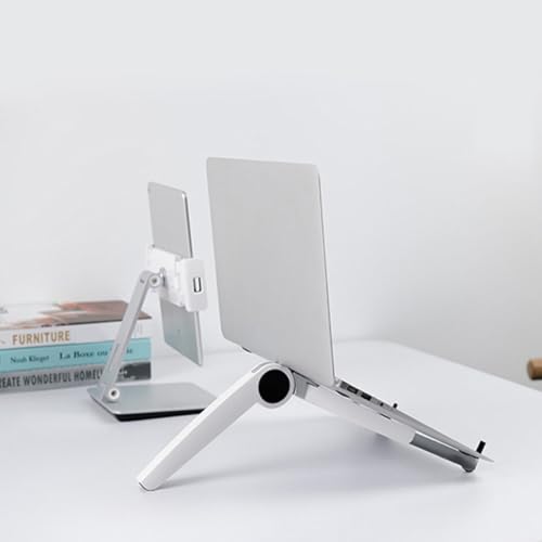 Base para laptop y tablet de aluminio ARTIBETTER plegable blanca miniatura 2