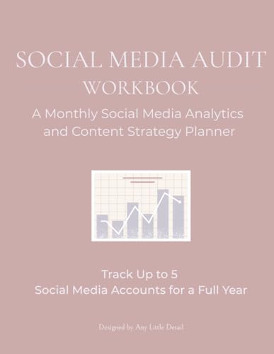 Social Media Audit Workbook: Track, Analyze, and Improve Your Social Media Performance | Monthly Analytics Tracker and Content Strategy Planner (Any Little Detail Business Tools)
