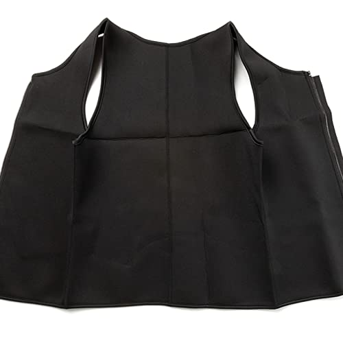 Traje de sauna con cremallera para hombre y chaleco de compresión negro para correr 3