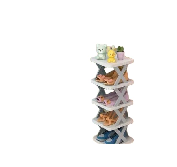 Image of 5 Layer Shoes Rack for Home Plastic,Stand Organizer Stackable Storage Bedroom entryway Slots Shelf Footwear Rack, Multi-Purpose Durable Plastic (5 Layer,) | RR 340