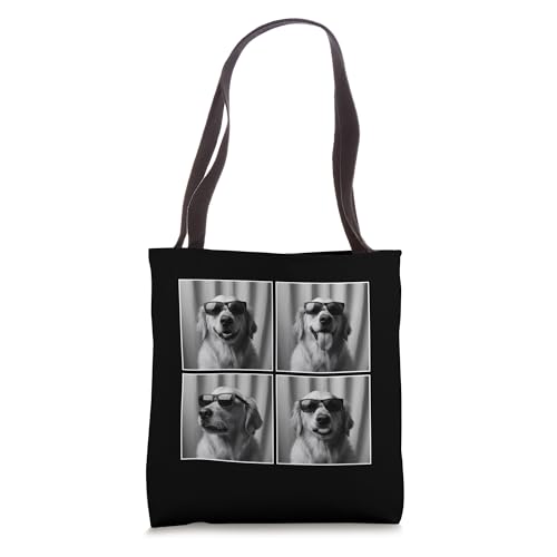 Funny Dog Sunglasses Portrait Golden Retriever Puppy Tote Bag