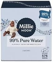 Millie~Moon 99% Pure Water Luxury Baby Wipe, 576 Count (8 * 72 Pack)
