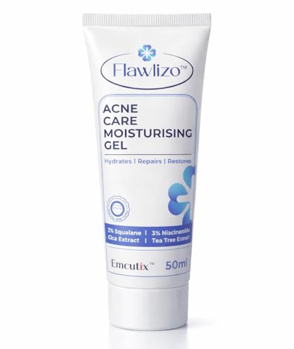 Image of Acne Care Moisturising Gel with 2% Squalane, 3% Niacinamide, Hydrating & Oil-Control Formula, Repairs Skin Barrier Reduces Redness & Acne, For Acne prone Skin, Dermatologically Tested, 50 ml