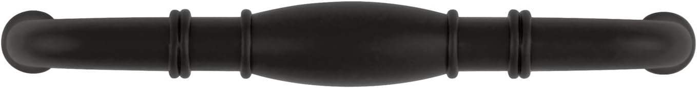 Hickory Hardware 1 Pack Solid Core Kitchen Cabinet Pulls, Luxury Cabinet Handles, Hardware for Doors & Dresser Drawers, 3-3/4 Inch (96mm) Hole Center, Black Mist, Williamsburg Collection