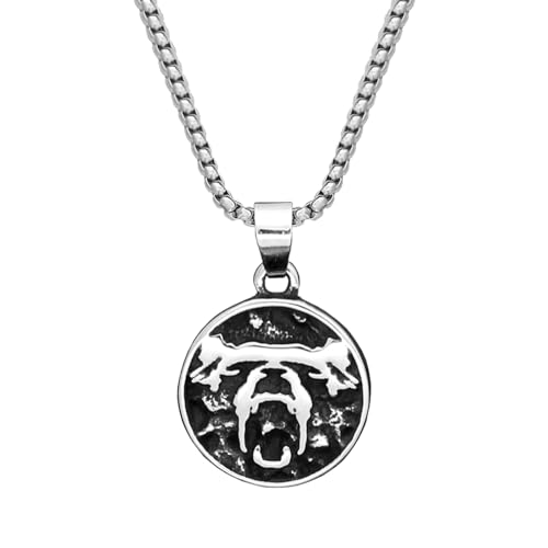 Pendentif ours en acier inaltérable TABOJS, amulette nordique pour homme