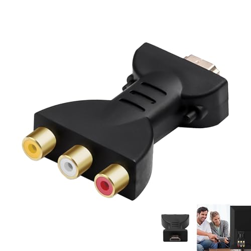 Zescyha Adaptador HDMI a RCA, Convertidor HDMI a AV, HDM Macho a 3RCA Hembra Rojo Blanco Amarillo, Conector Compatible con TV Consolas de Videojuegos PC Reproductores DVD Proyectores 1080P