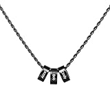 Kiddo Sky Collana con Nome da Uomo Personalizzata 2/3/4/5/6 Perline con Ciondolo 22 Pollici Nero/Oro/Argento Collana a Catena in Acciaio Inossidabile Anniversario Relazione Gioielli Regalo (3 Nomi)