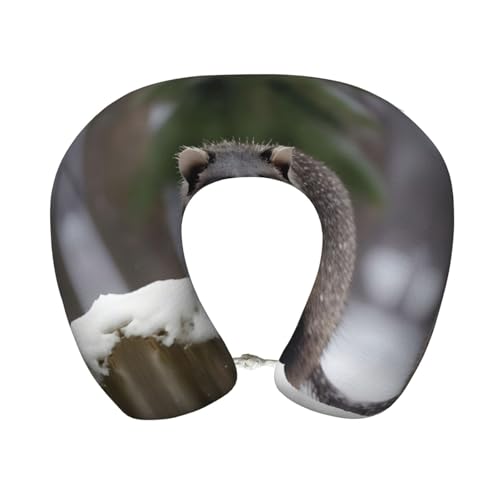 Almohada cervical de poliéster negra para viaje miniatura 1