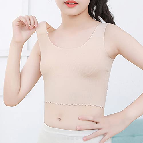 Kids Girls Training Bra Seamless Cotton Comfort Stretch Sports Cami Crop Bralette Beginner Bras3