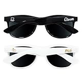 Brosash Bride and Groom Sunglasses – 2 Pack Wedding Sunglasses Set for Couple – Fun Just for Wedding Day, Honeymoon, Coed Bachelorette Bachelor Party, Engagement Photos, Bridal Shower