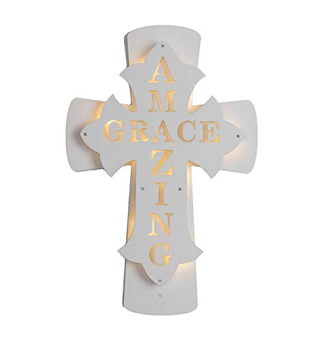 Jsoon Cross Wall Decor/Large Wooden Home Decoration/Light-On Home Decor/Can Do Wall Lamp To