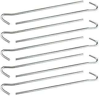 St@llion Tent Pegs 10 Pieces Rust Proof 9 Inch Metal Heavy Duty Curved Hook On Top Garden Ground Sheet Tarp Hooks Ground Pegs For All Kinds of Hard Ground, For Camping Tents, Tarpaulin, Football Nets