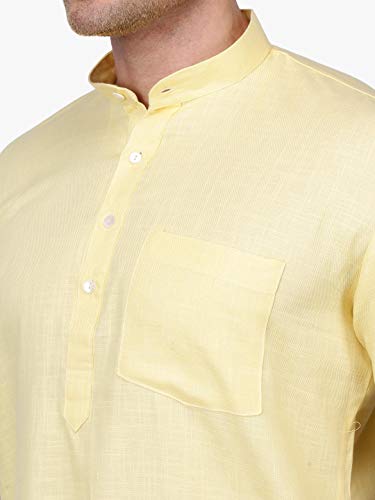 Image of Rajubhai Hargovindas Men's Premium Cotton Half Sleeve Solid Kurta