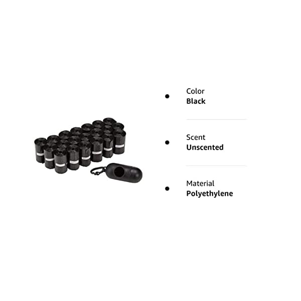 Amazon-Basics-Standard-Dog-Poop-Bags-With-Dispenser-and-Leash-Clip-Unscented-300-Count-20-Pack-of-15-Black-13-Inch-x-9-Inch Amazon-Basics-Standard-Dog-Poop-Bags-With-Dispenser-and-Leash-Clip-Unscented-300-Count-20-Pack-of-15-Black-13-Inch-x-9-Inch
