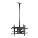 COMFORTABLE VIEWING EXPERIENCE -- Are you still worrying about watching TV with backaches? This TV stand can be extended from 28.2 inches to 62.3 inches, +15 to -5 tilt angle adjustment , and the left and right rotation range is 30 , so as to get the best viewing experience.